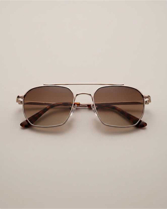 Gold with Brown lens Baja Polarized Stainless Steel Sunglasses