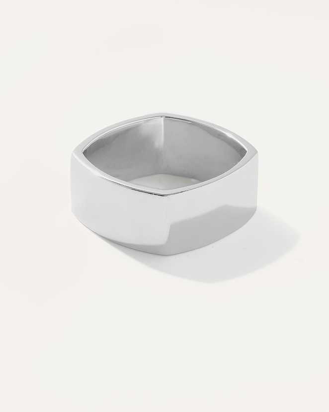Sterling Silver Silver Square Cigar Band Ring