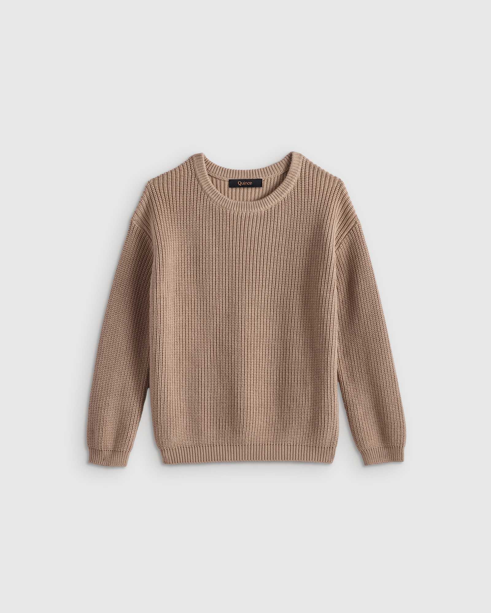 oatmeal 100% Organic Cotton Fisherman Tunic Sweater