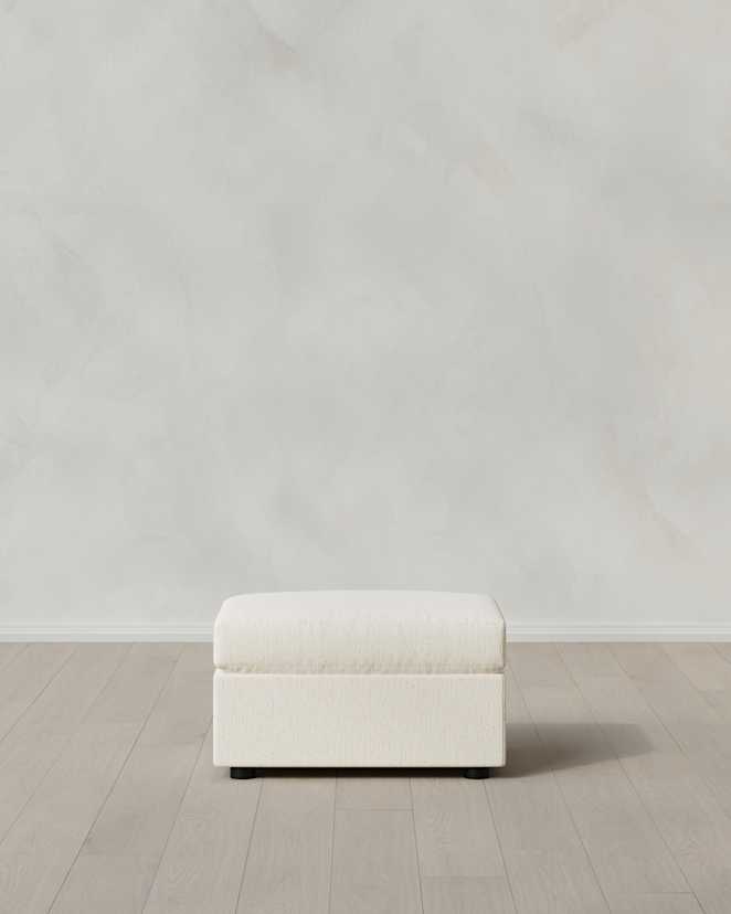 Snow Brennan Ottoman in Performance Chenille Linen Blend