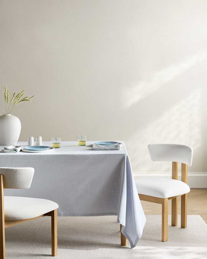 Light Blue Organic Cotton Tablecloth