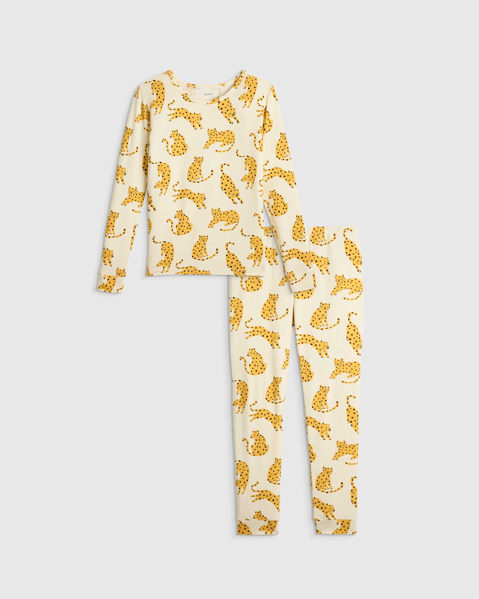 jungle-cats Bamboo Long Sleeve and Pant Pajama Set