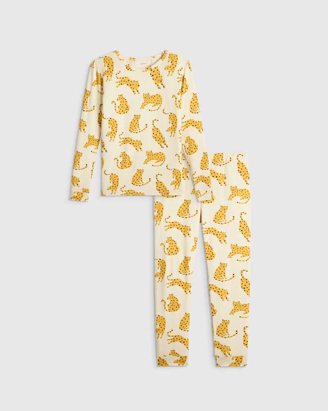 Jungle Cats Bamboo Long Sleeve and Pant Pajama Set