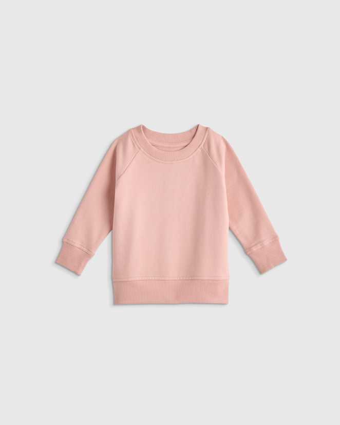 Pink Rose Pull molletonné en jersey bouclette de coton biologique à col rond