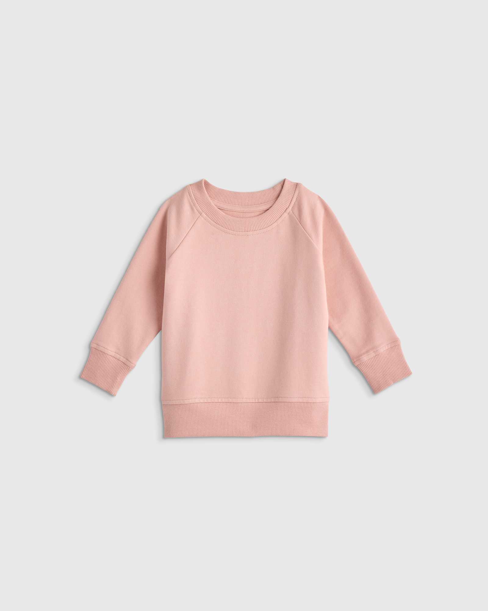 Pink Rose Organic Cotton French Terry Crew Neck Sweatshirt