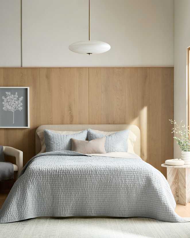 Mist European Linen Cotton Stitch Quilt Set