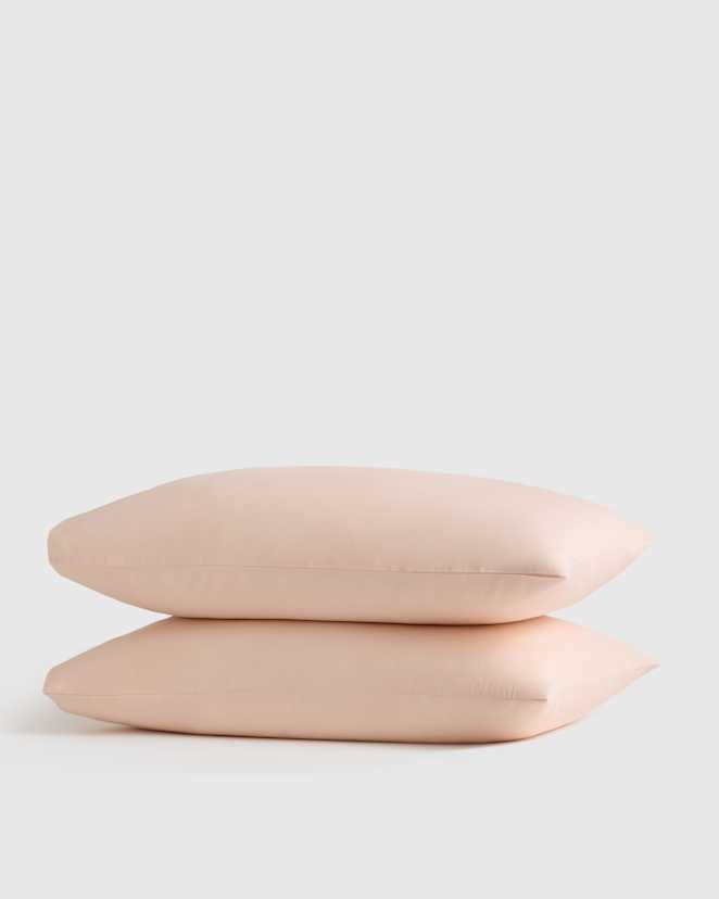 Soft Pink Organic Crisp Percale Pillowcase Set