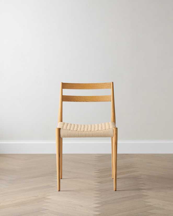 Light Oak Solid Oak Dining Chair with Paper Cord Seat (Set of 2)