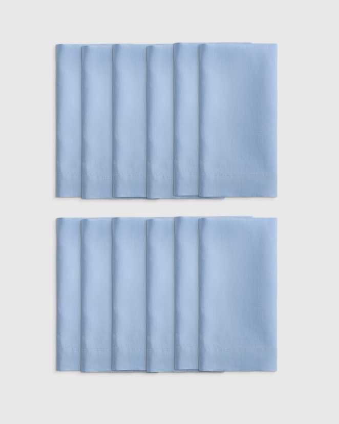 Marina European Linen Wide-Hem Napkins (Set of 12)