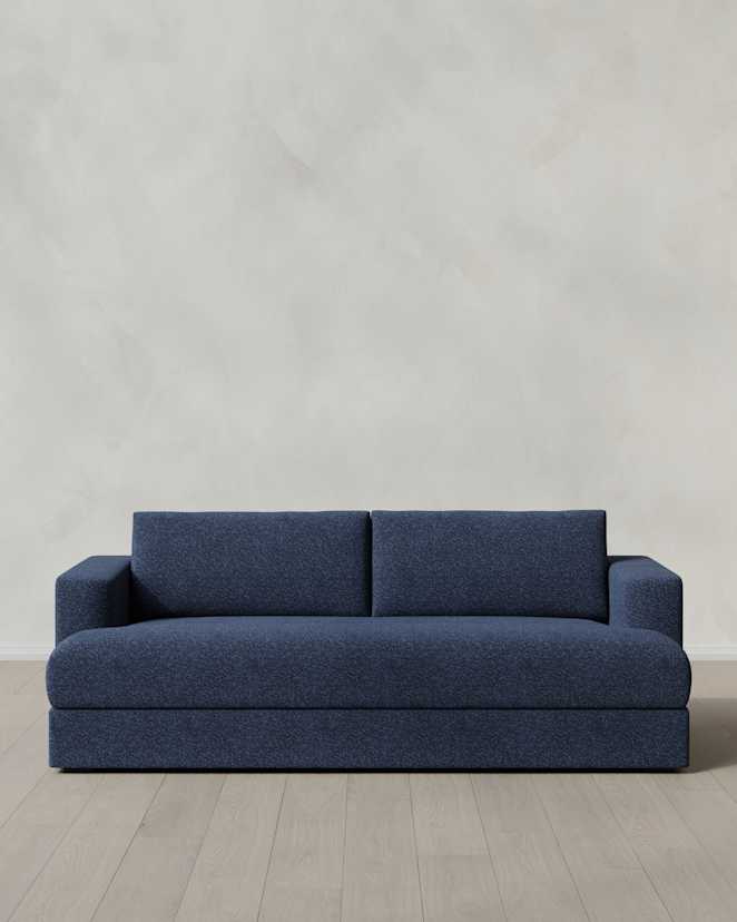 Indigo Sierra Curved Arm Sofa in Performance Boucle