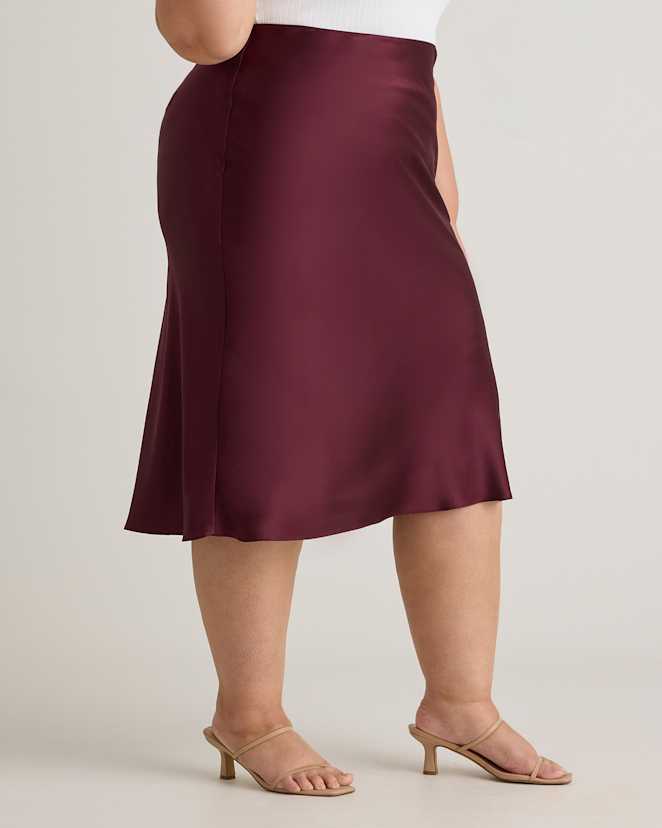 Wine Tasting Red 100% Washable Silk Skirt