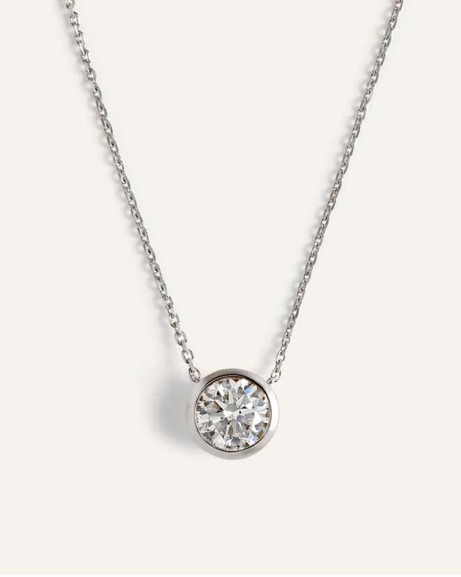 White Gold Collier en or 14 carats à diamant de laboratoire
