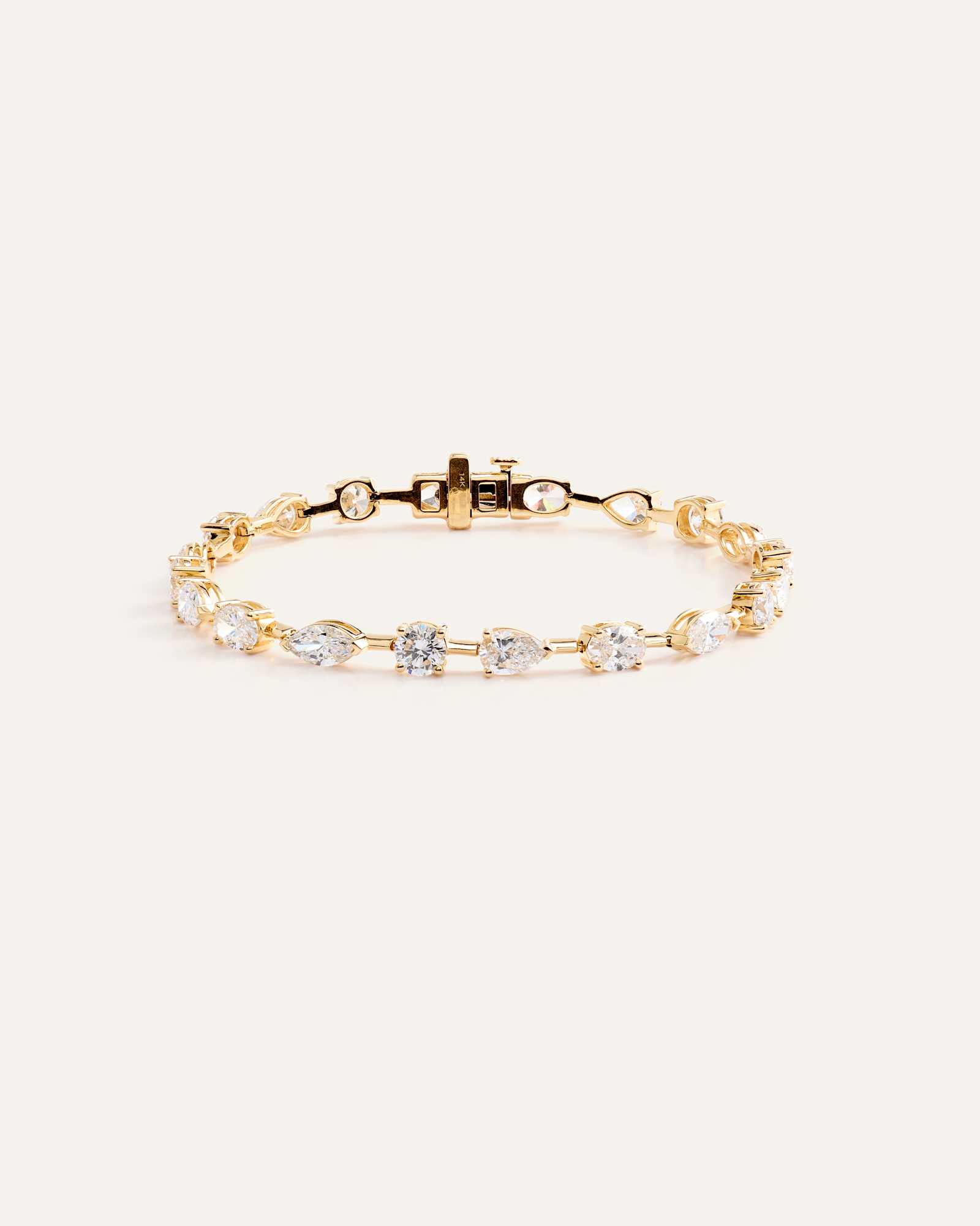 Yellow Gold 14K Gold Lab Grown Diamond Mixed Shape Tennis Bracelet