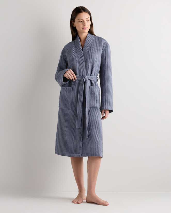 Twilight Blue Organic Turkish Waffle Robe