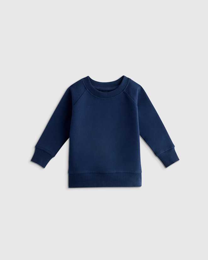 Navy Organic Cotton French Terry Crew Neck Sweatshirt