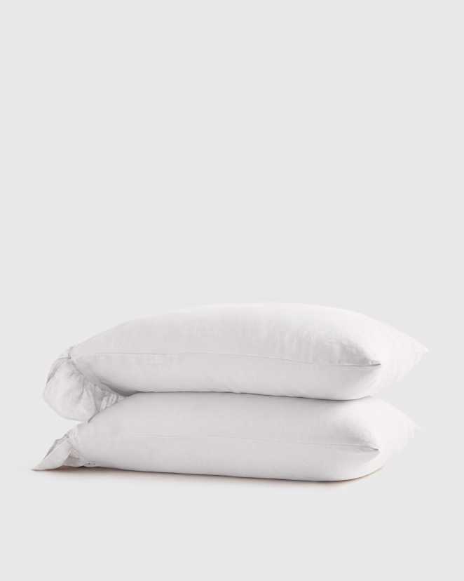 White European Linen Ruffle Pillowcase Set