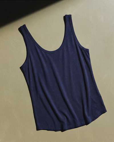 Cotton Modal Double Scoop Neck Tank