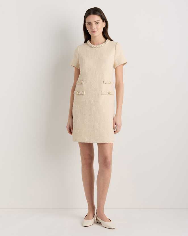 Ivory Coast Tweed Short Sleeve Mini Dress