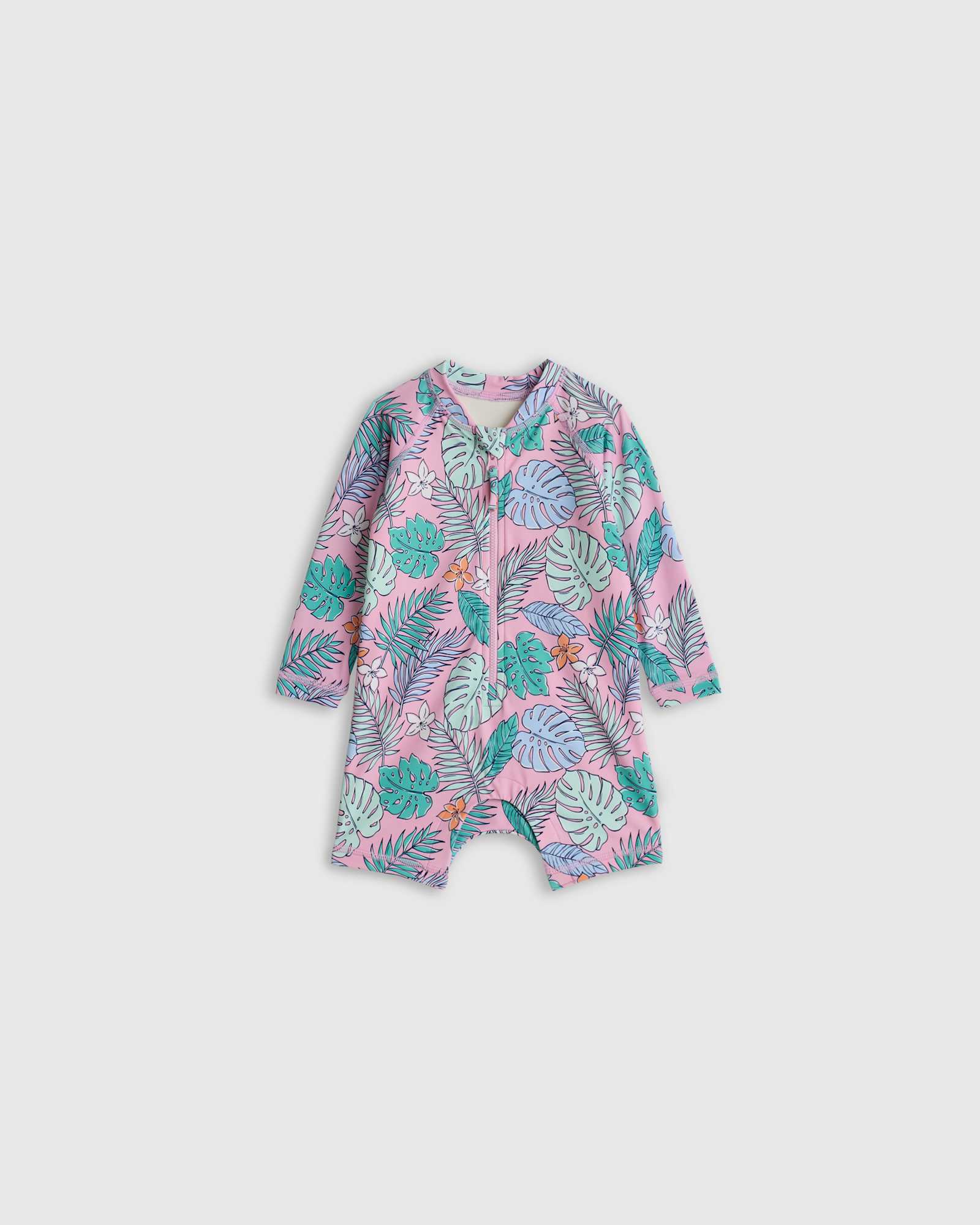 palms Long Sleeve Zip-Up Rash Guard One-Piece