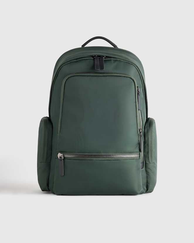 Dark Green Voyage Nylon Commuter Backpack