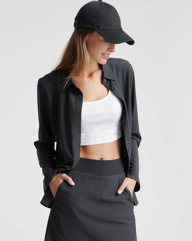 Black Performance Tech Blouse