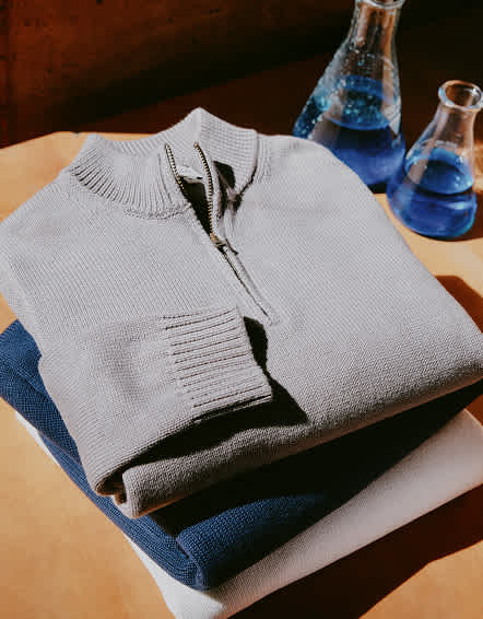 Grey Boys 100% Organic Cotton Quarter-Zip Sweater