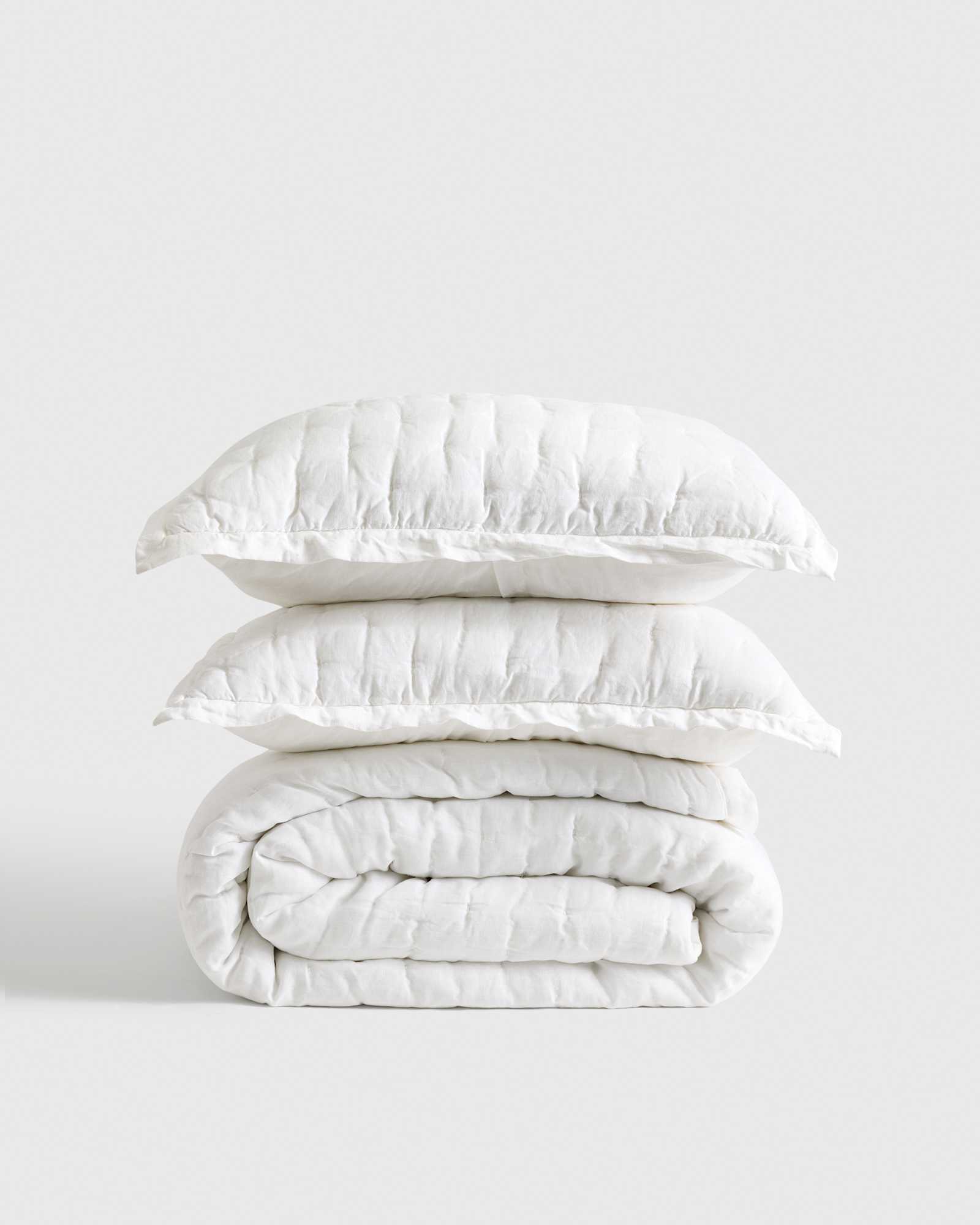 EuropeanLinenDreamQuiltSet White 650