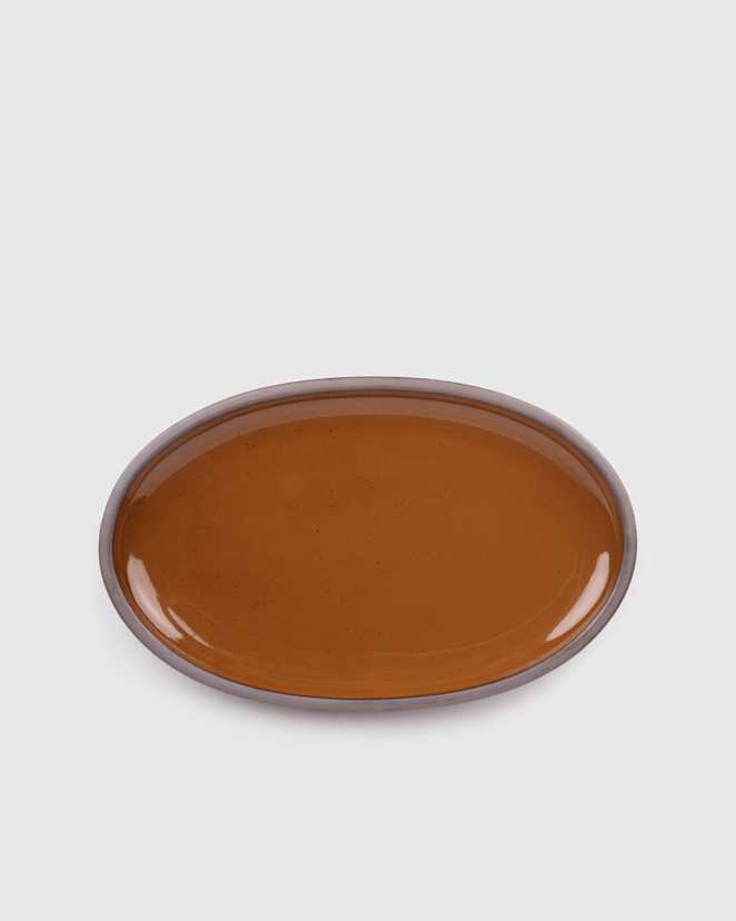 Glossy Sepia Oval Serving Platter by East Fork