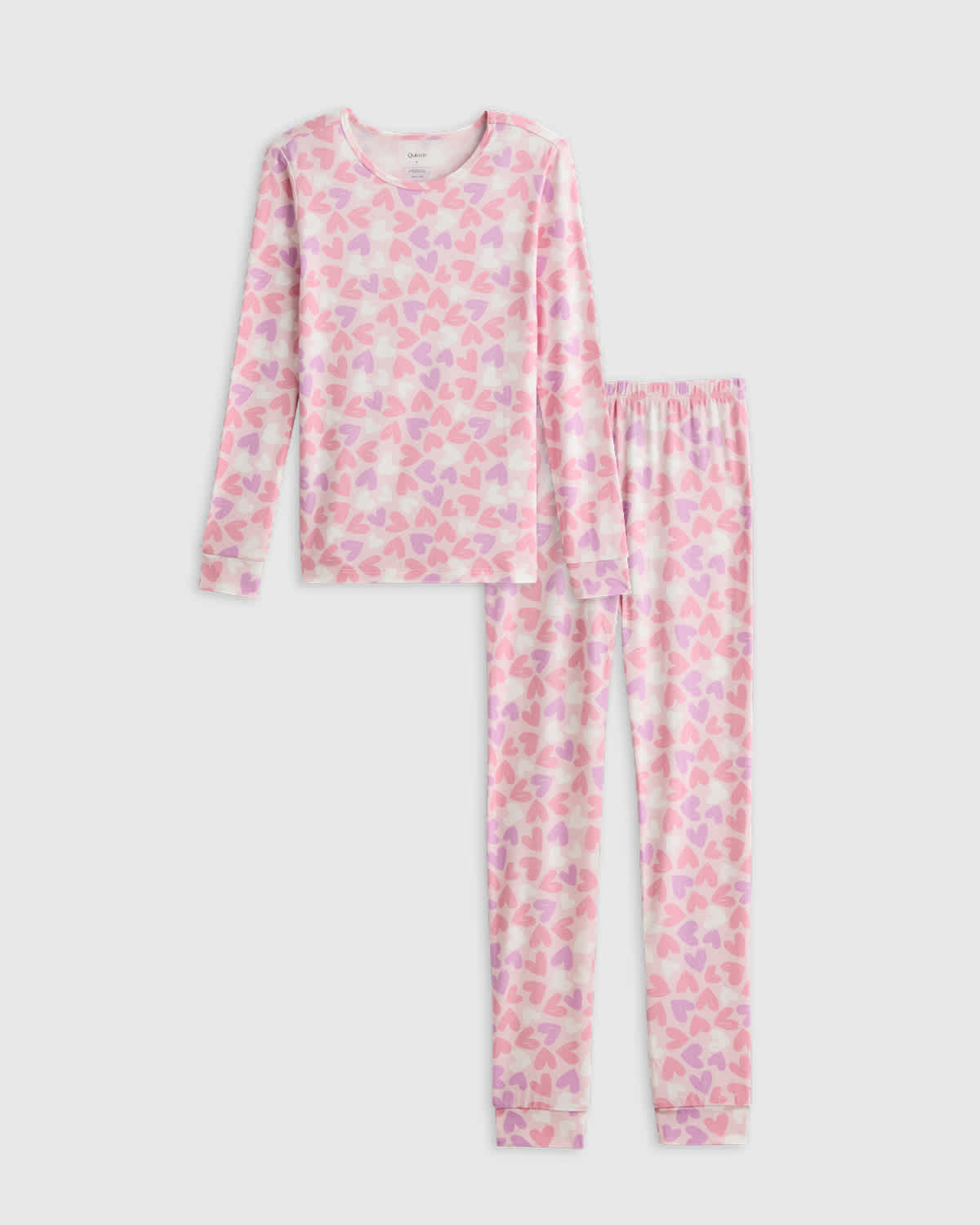 lavender-hearts Bamboo Long Sleeve and Pant Pajama Set