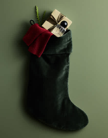 Spruce Cotton Velvet Stocking