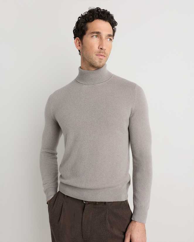 Morel Grey Mongolian Cashmere Turtleneck Sweater
