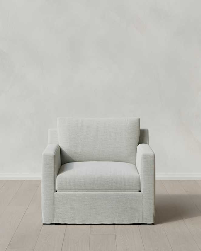 Silver Ellery Slipcover Chair in Performance Linen