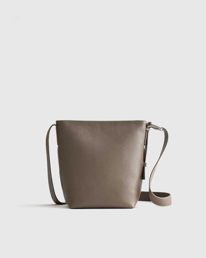 Mink Italian Leather Bucket Crossbody