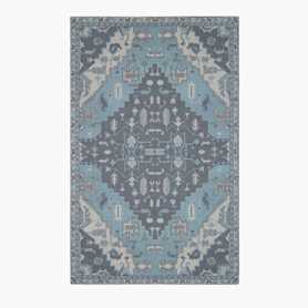 Aida Tufted Wool Rug - 5-x8- Dusty Blue Multi 1