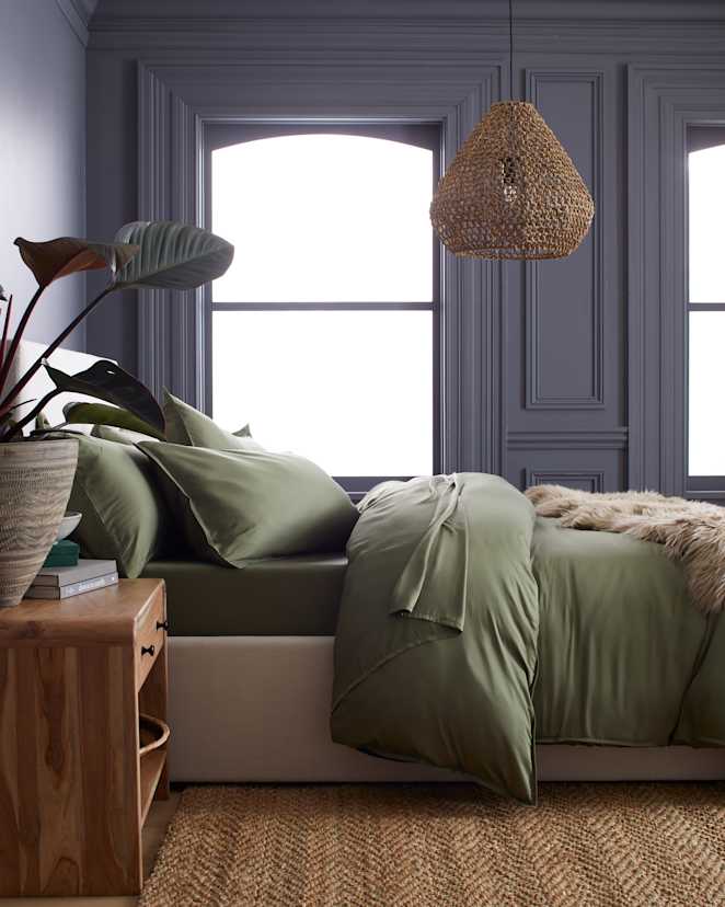 Olive Bamboo Duvet Cover