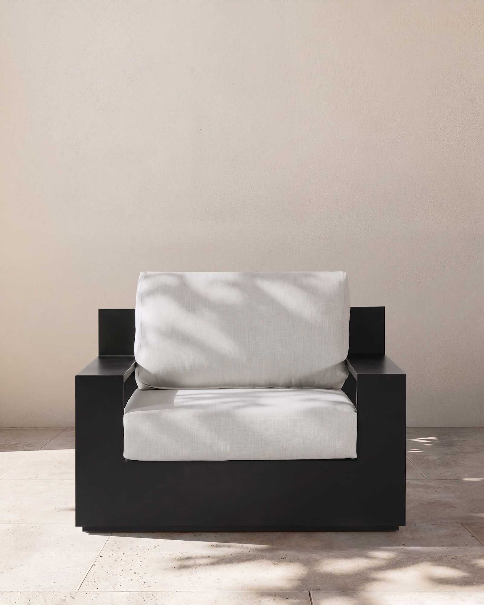 Dark Charcoal Powder-Coated Aluminum Outdoor Swivel Lounge Chair