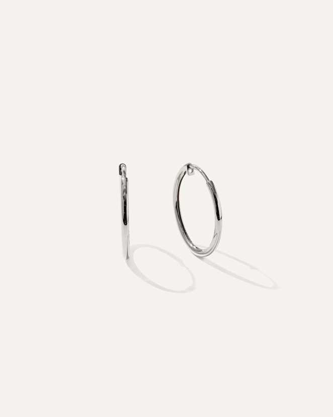 White Gold 14K Gold Classic Hoops
