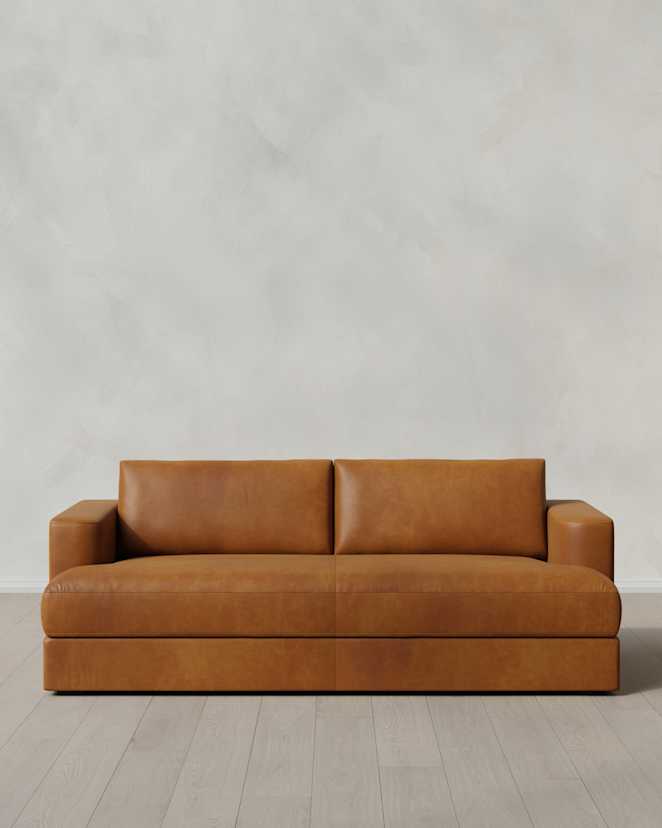 Auburn Sierra Curved Arm Sofa in Leather