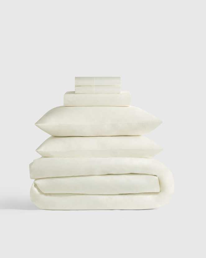 Ivory Organic Crisp & Smooth Cotton Deluxe Bedding Bundle