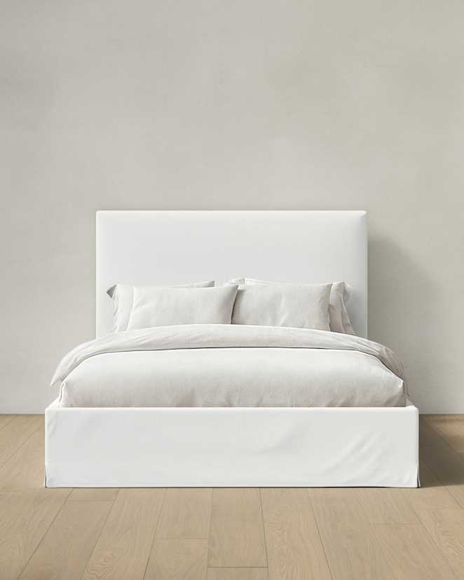 White Slipcover Bed in 100% Linen