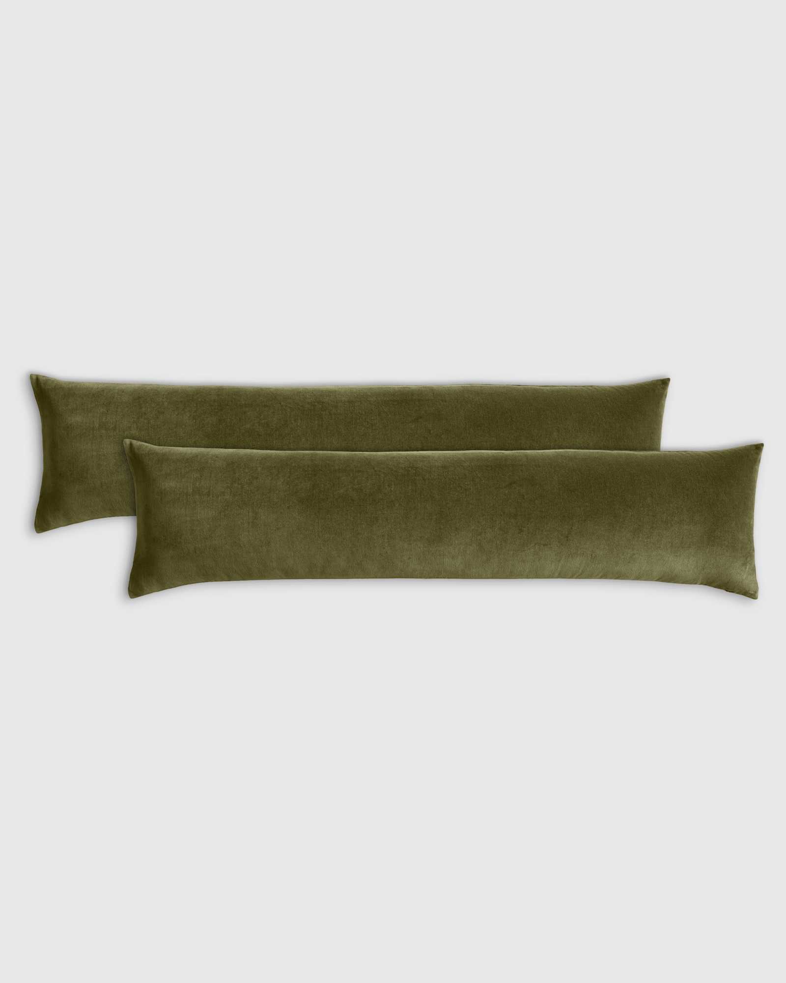 moss Cotton Velvet Oversized Lumbar Pillow Cover (Set of 2)