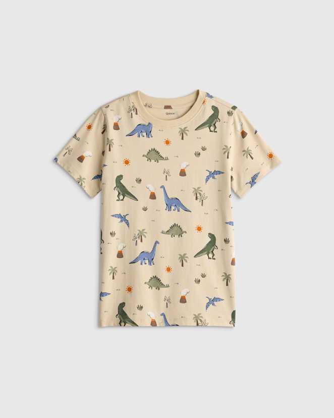 Dino Sketch 100% Organic Cotton Jersey Short Sleeve Tee