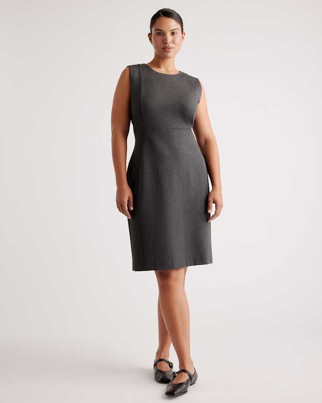Charcoal Ultra-Stretch Ponte Sleeveless Dress