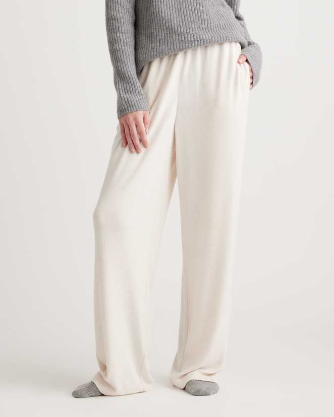 Heather Oatmeal Brushed Lounge Straight Leg Pant