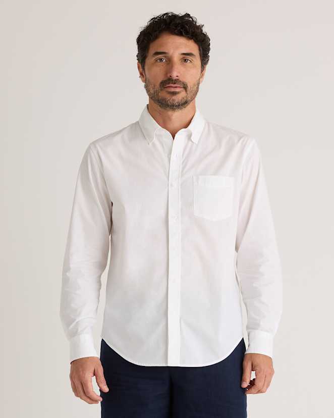 White Organic Cotton Stretch Poplin Shirt