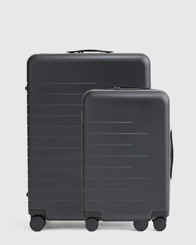 Black Small Carry-On & Large Check-In Suitcase Set