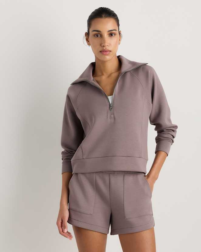 Dark Taupe CloudComfort Half Zip Sweatshirt