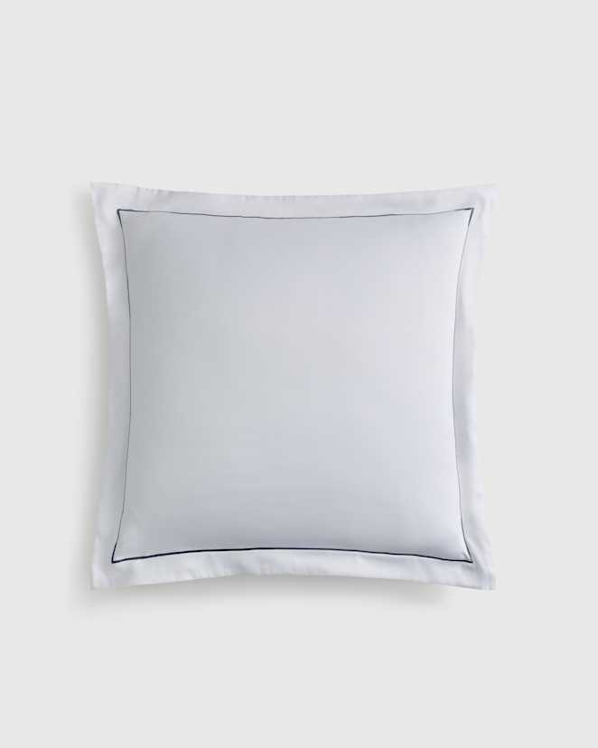 White/Mineral Signature Giza Cotton Sateen Embroidered Euro Sham