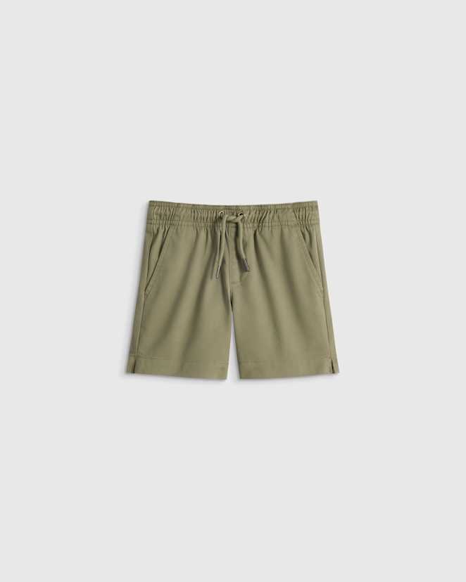 Olive Organic Cotton Stretch Pull-On Chino Short