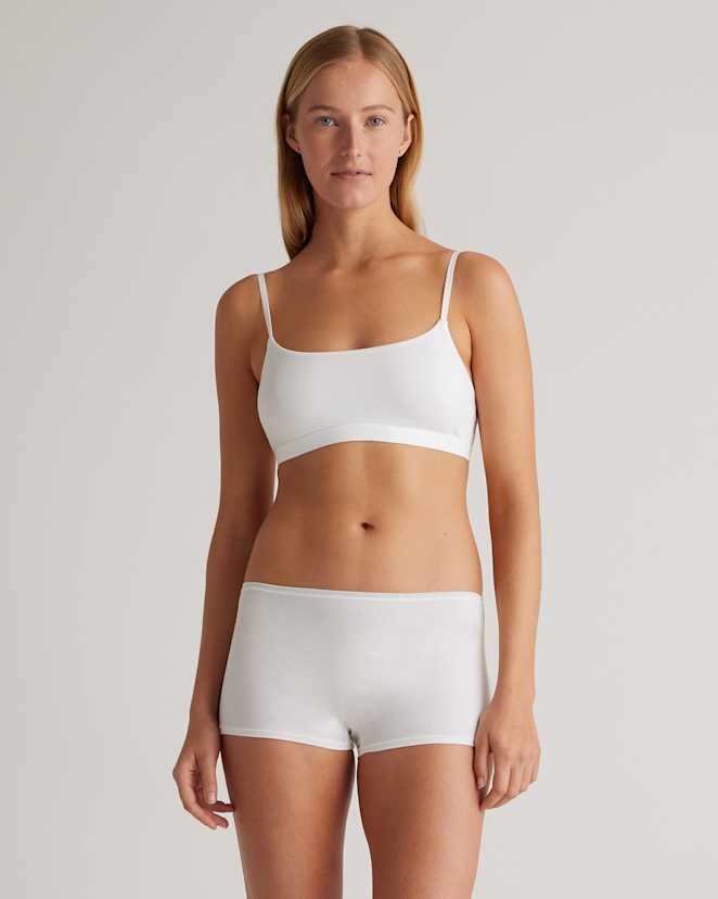 Soft White Organic Cotton Scoop Bralette (2-pack)